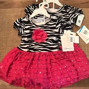 NWT Bonnie Baby Zebra/Pink Dress